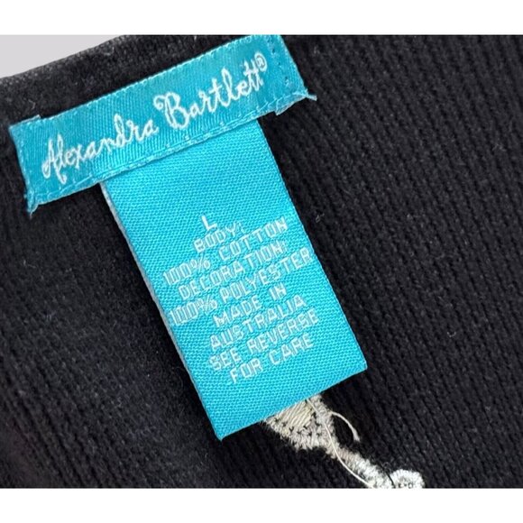 Vintage ALEXANDRA BARTLETT Y2K Champagne Embroidered Sweater Sz M - Picture 6 of 7